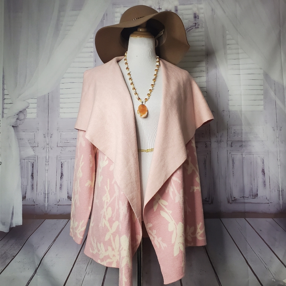 MAGNOLIA GRACE SIZE L PINK CARDIGAN SWEATEโฆ - Picture 3 of 11